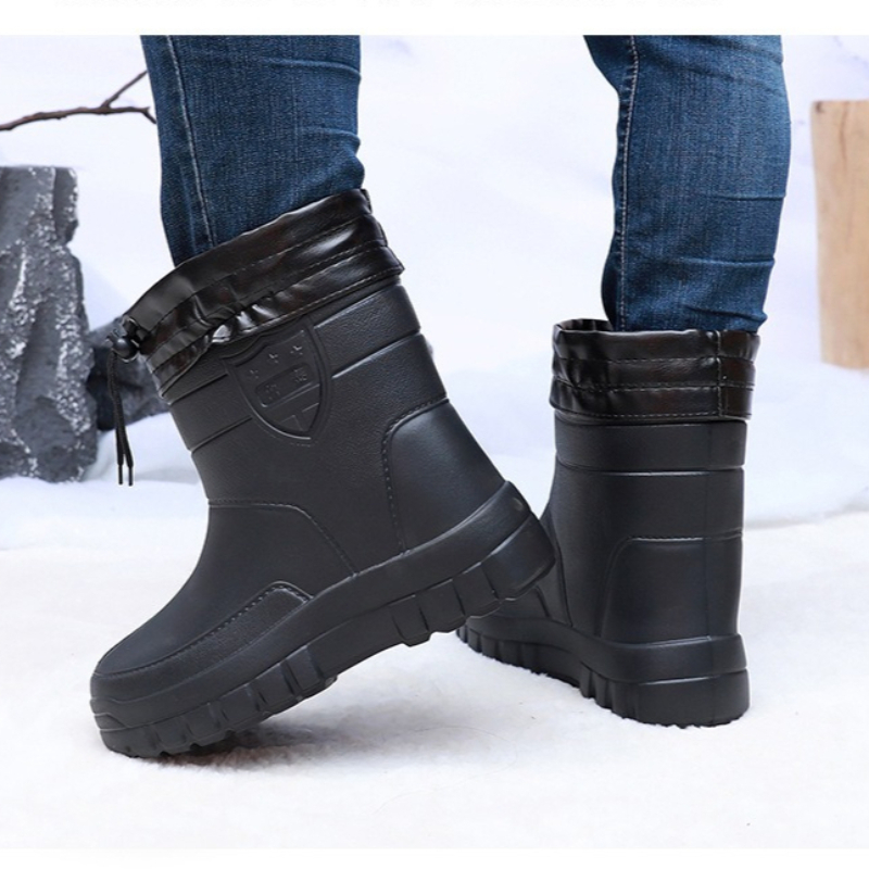 Waterproof Winter Boot - Winter Windproof Cotton Rain Boots Men