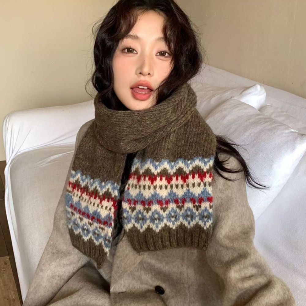Classic Wool Jacquard Knitted  - Wool Scarf Men 리뷰 및 가격