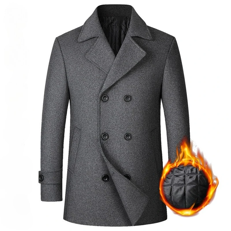 2026 Men's Double Breasted Woo - Wool Coat Peacoat 리뷰 및 가격