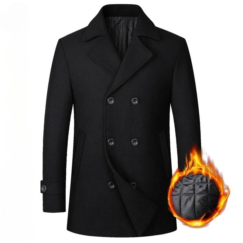 2026 Men's Double Breasted Woo - Wool Coat Peacoat 리뷰 및 가격