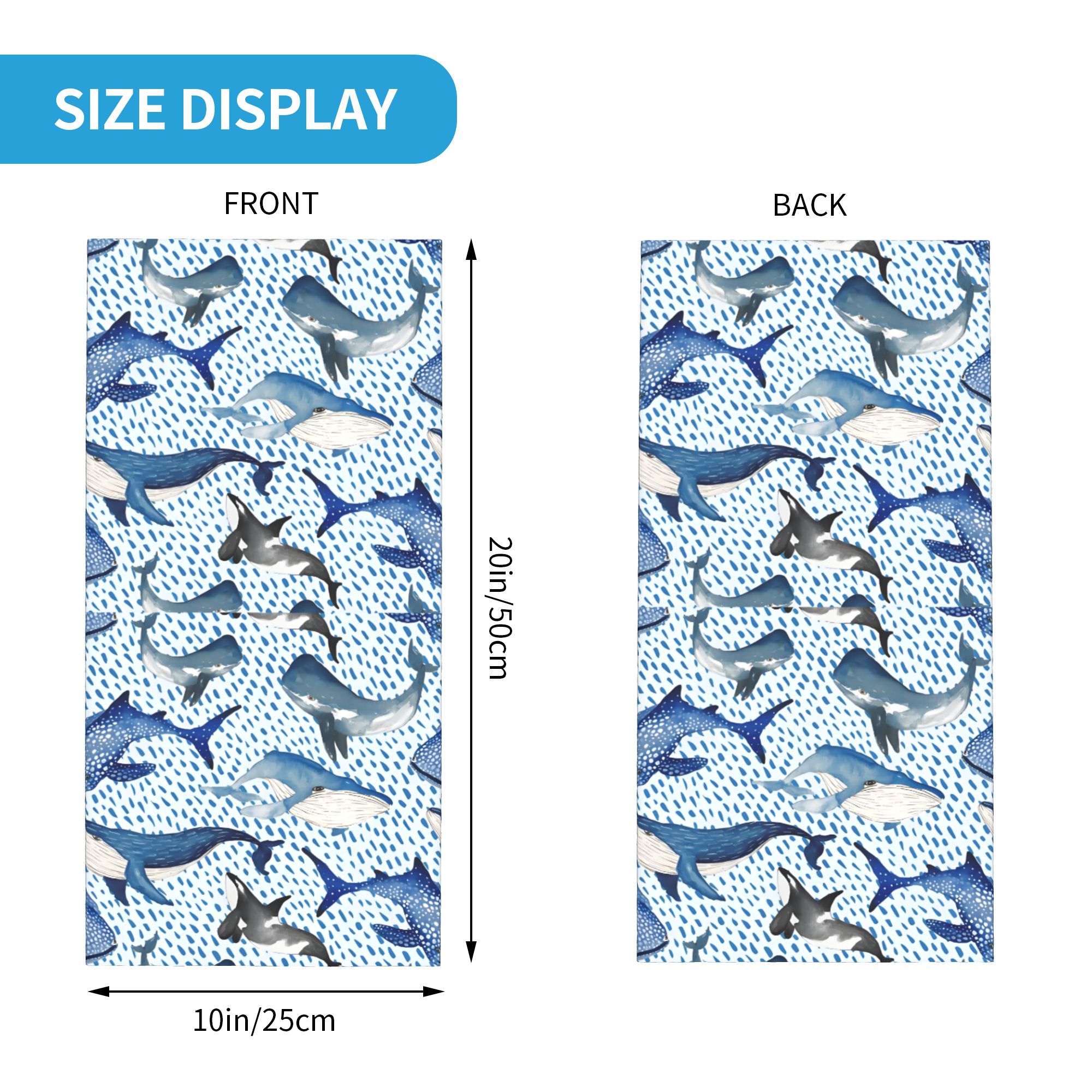 Custom Blue Watercolour Shark  - Neck Gaiter Fleece 리뷰 및 가격