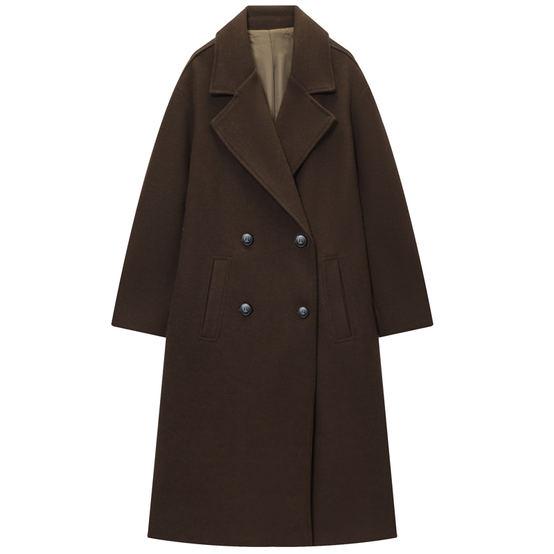 HXAO Women's Coat Brown Tweed  - Wool Coat Peacoat 리뷰 및 가격