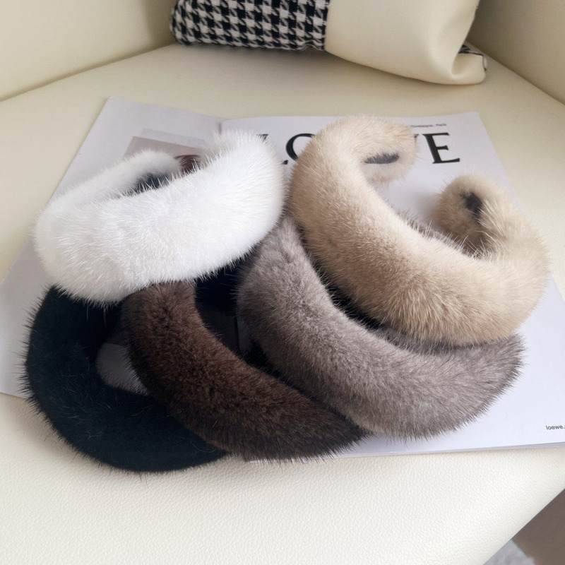 Real Mink Fur Headband Natural - Winter Headband Fleece 리뷰 및 가격