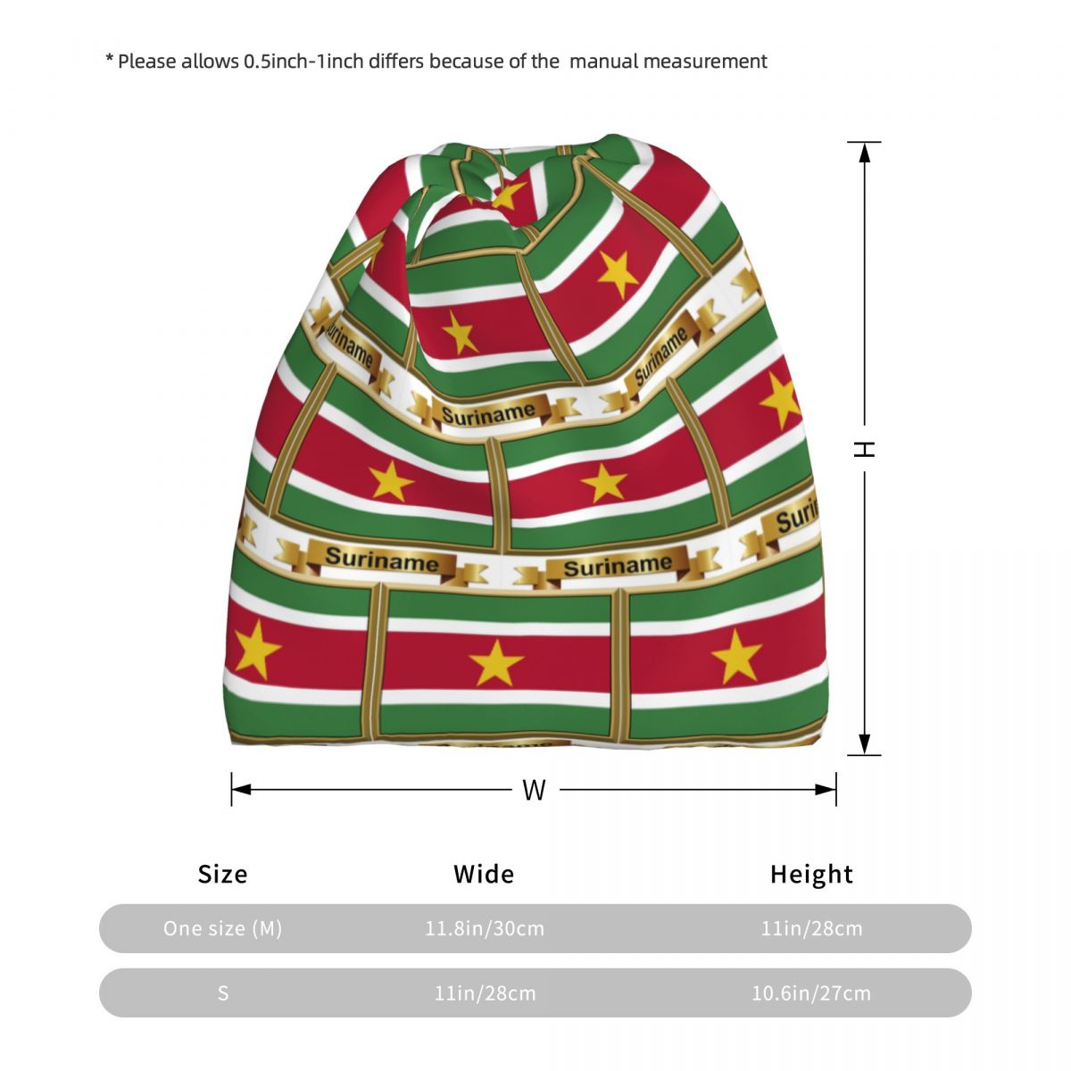 Suriname Flag Products (N) Ban - Knit Beanie Hat Warm 리뷰 및 가격