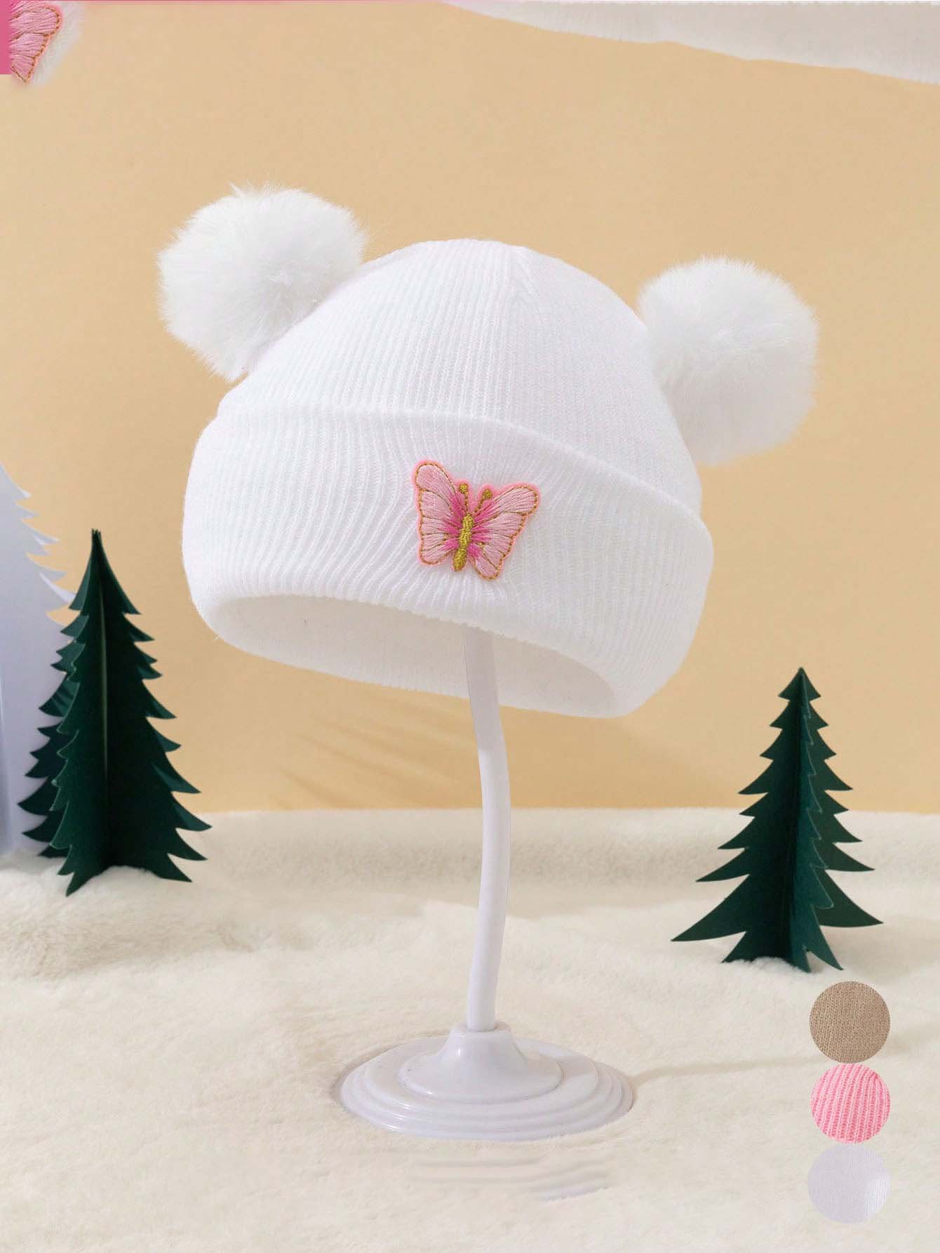 3Pcs Unisex Kids Double Pom Po - Knit Beanie Hat Warm 리뷰 및 가격