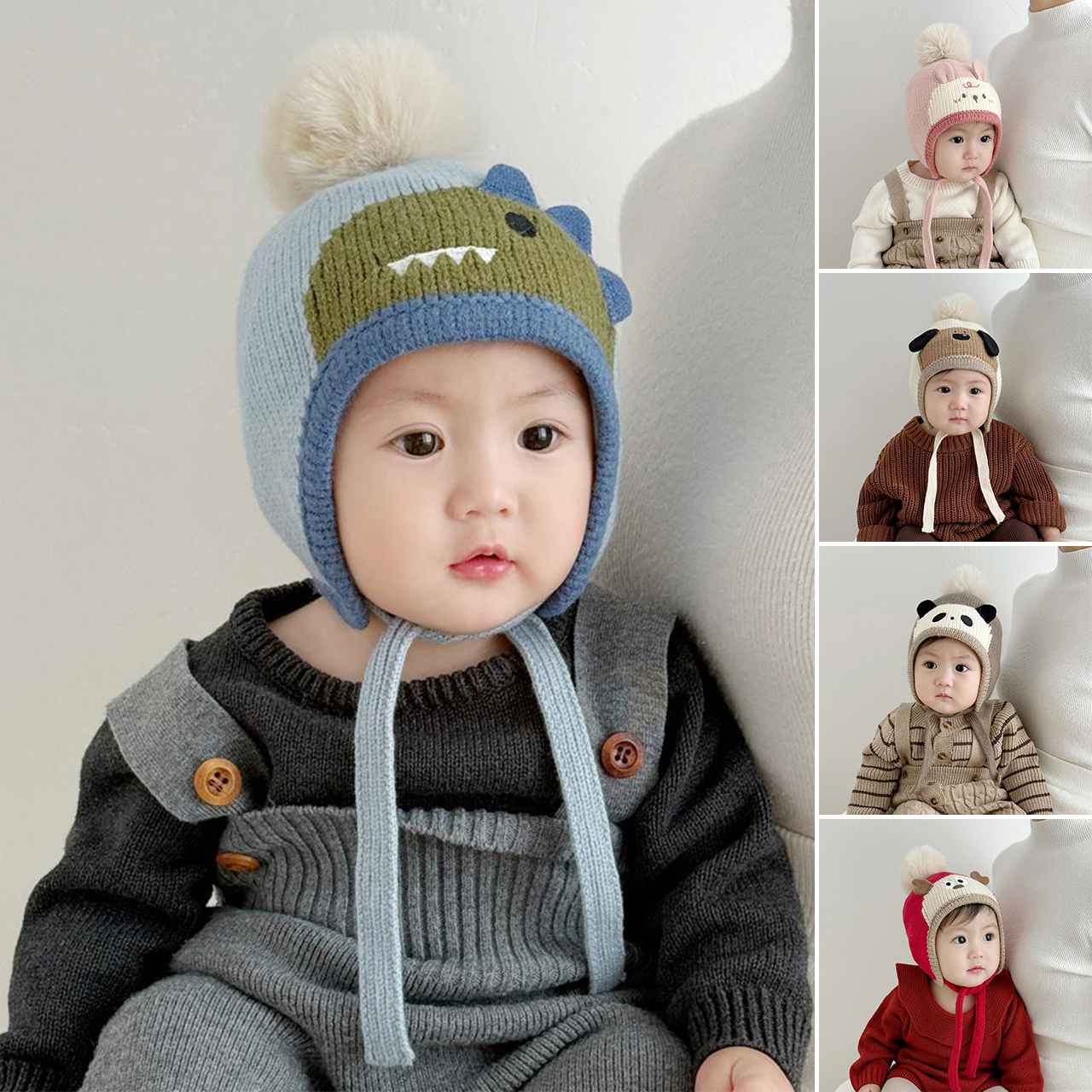 Cute Cartoon Animals Pompom Ha - Knit Beanie Hat Warm 리뷰 및 가격
