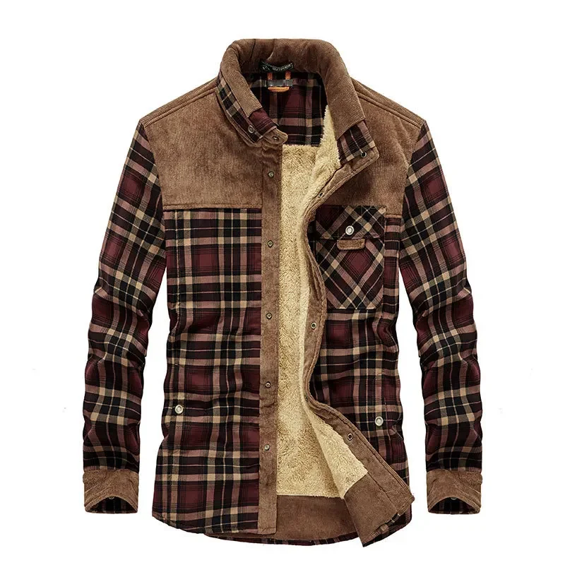 Men Plaid Shirts Winter Jacket - Flannel Shirt Lined 리뷰 및 가격