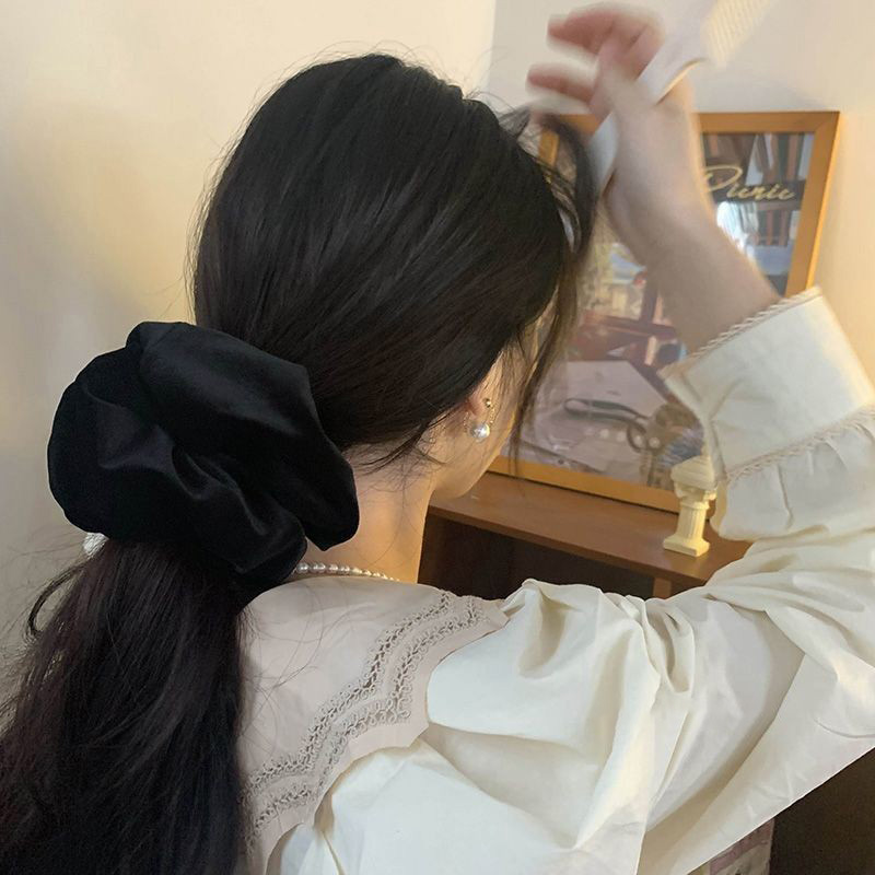 Oversize Black Velvet Scrunchi - Winter Headband Fleece 리뷰 및 가격