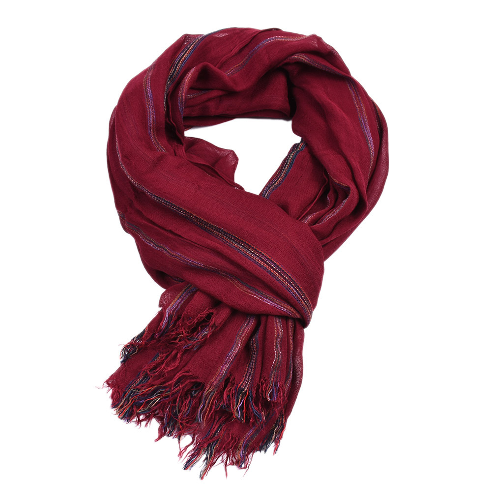 Cotton Linen Fashion Striped M - Wool Scarf Men 리뷰 및 가격