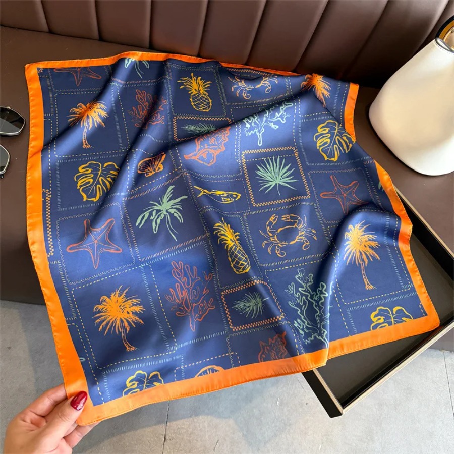 Blue Print Silk Square Scarf W - Shawl Wrap Winter 리뷰 및 가격